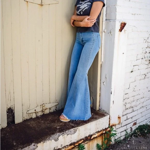Free people bell bottom jeans deals